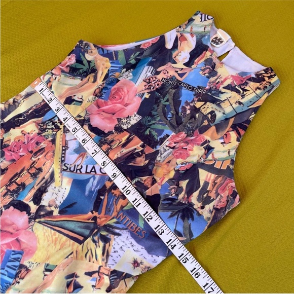 VINTAGE • CÔTE D’AZUR FRENCH VACATION SUBLIMATION PHOTO PRINT MINI DRESS 🏝️🛥️ - Picture 3 of 7